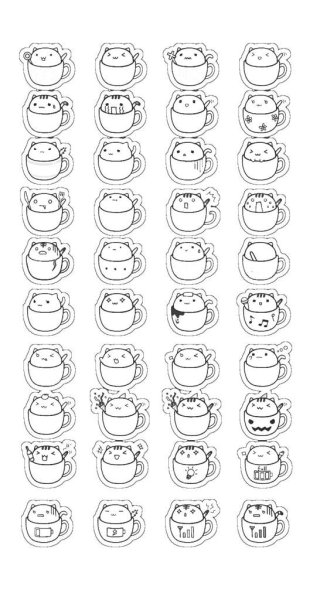 Раскраски наклейки для личного дневника авокадо