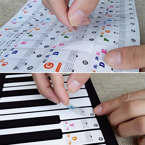 Наклейки на фортепиано для начинающих