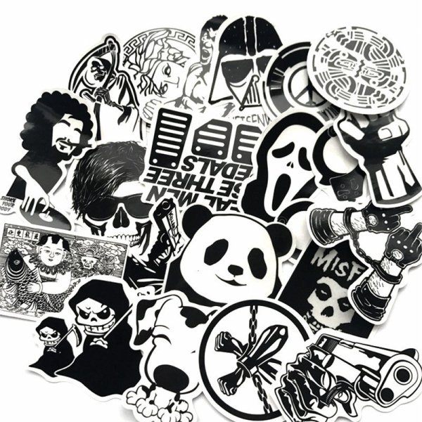 Наклейки черно белые