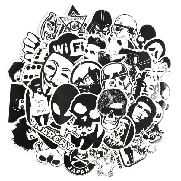 Стикеры черно белые