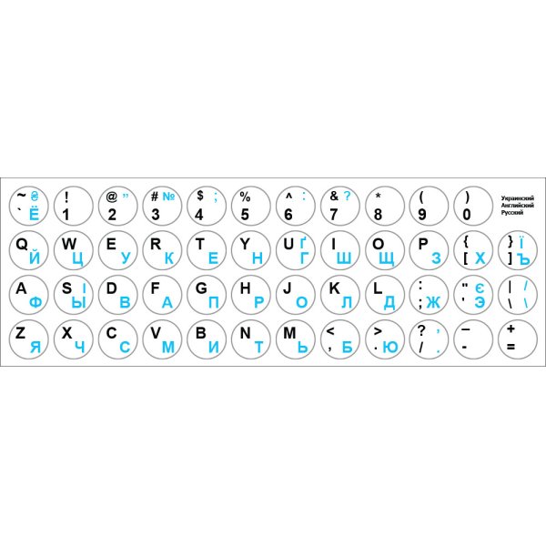 Круглые нестирающиеся наклейки на клавиатуру