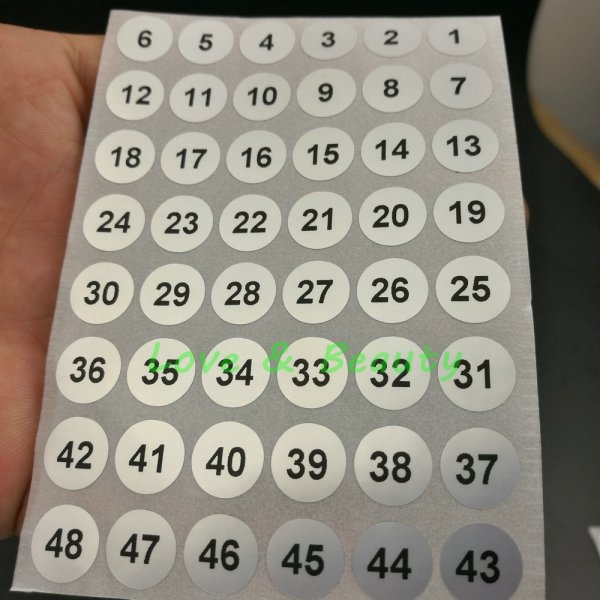 Наклейки с номерами круглые