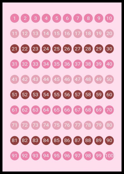 Бумажка для копилки с цифрами