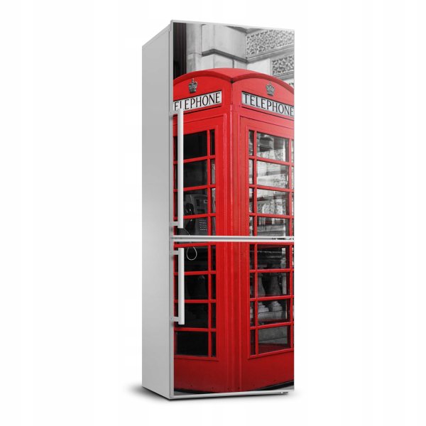 Наклейка на холодильник телефонная будка