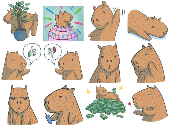 Капибара Стикеры ВК