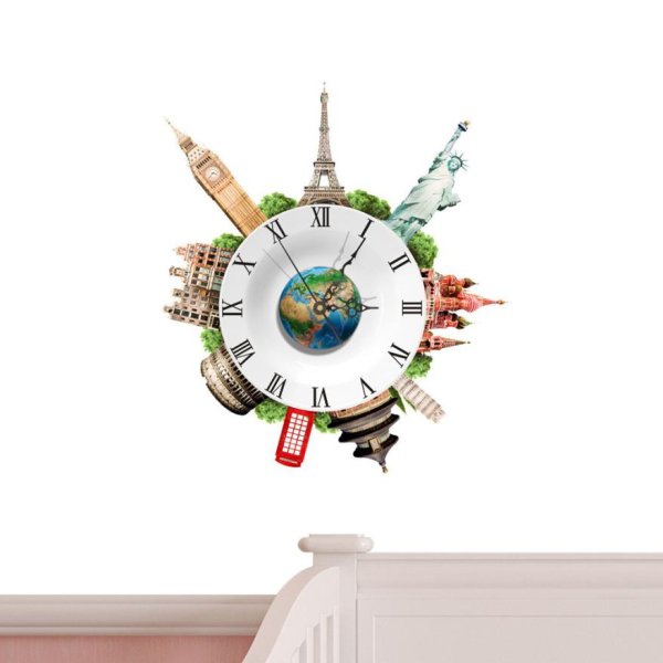 Часы наклейка на стену