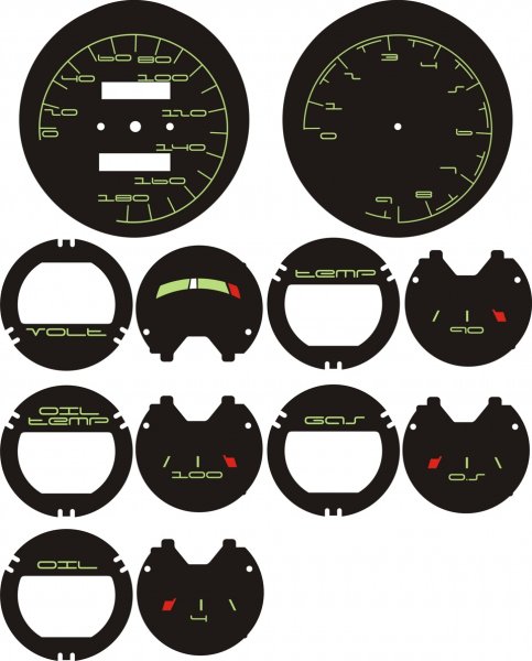 Шкалы приборов ВАЗ 2106 coreldraw