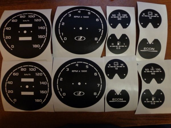 Шкалы ВАЗ 2114 для щитка ВАЗ 2107