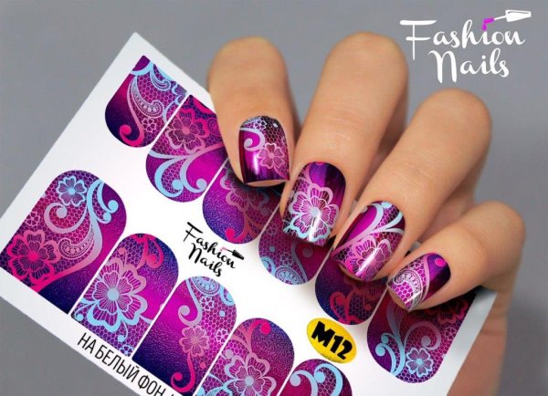 Красивые ногти с наклейками