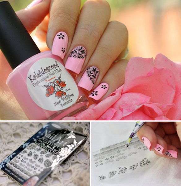 Маникюр с наклейками