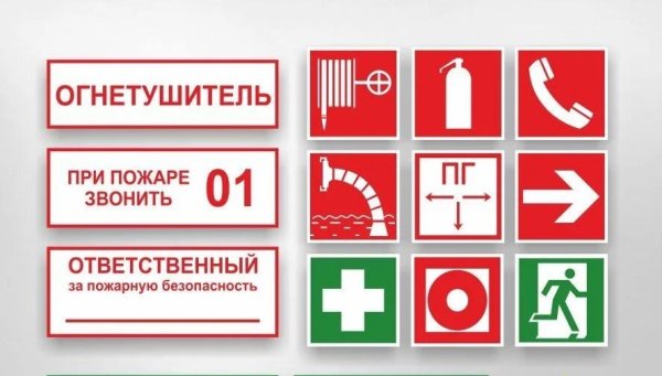 Условные обозначения пожарные знаки