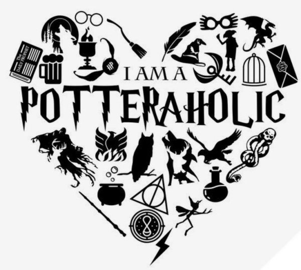 Чёрно белые наклейки Гарри Поттер