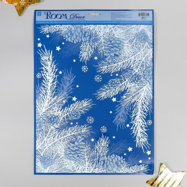 Статические наклейки на окна новогодние