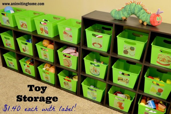 Наклейки на контейнеры с игрушками