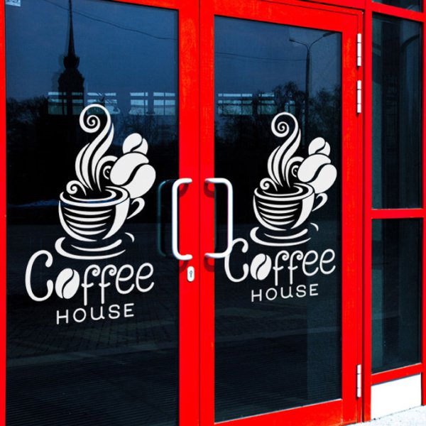 Рекламные наклейки на окна