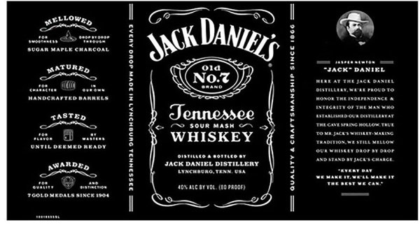 Джек Дэниэлс этикетка шаблон