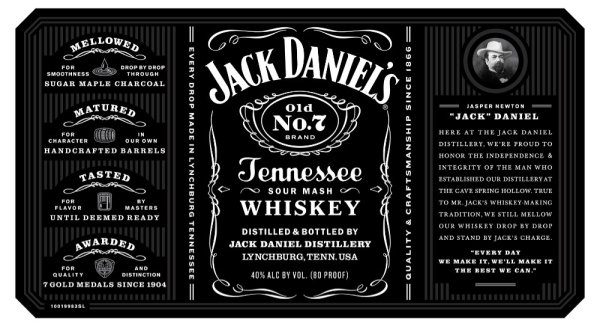 Этикетка для шоколада Джек Дэниэлс