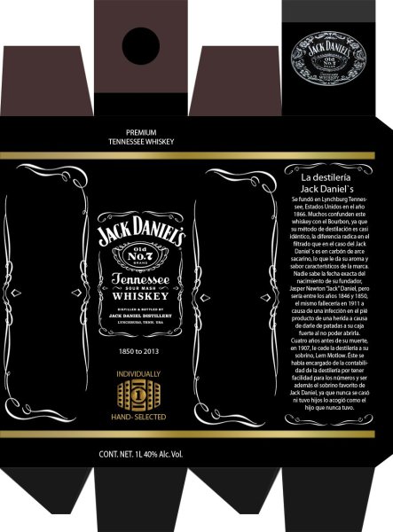 Этикетка на бутылку Джек Дэниэлс