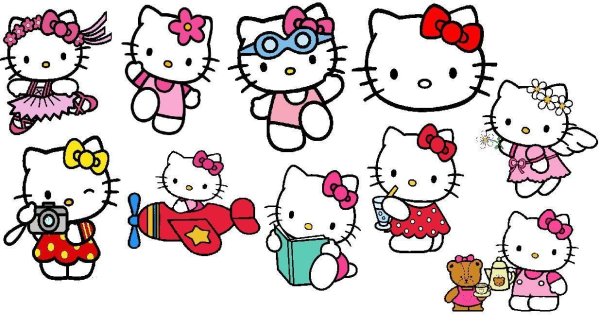 Наклейки Хелло Китти чб