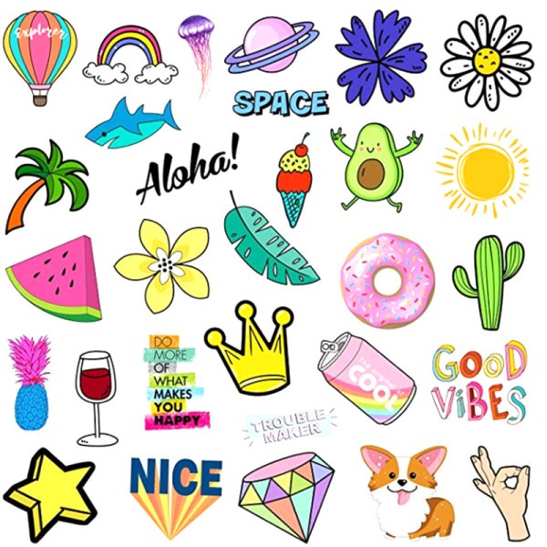 Сиреневые наклейки