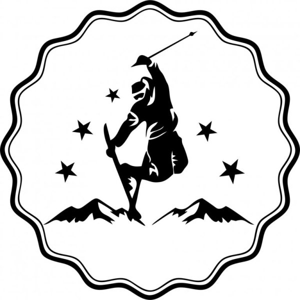 Трафарет горнолыжника