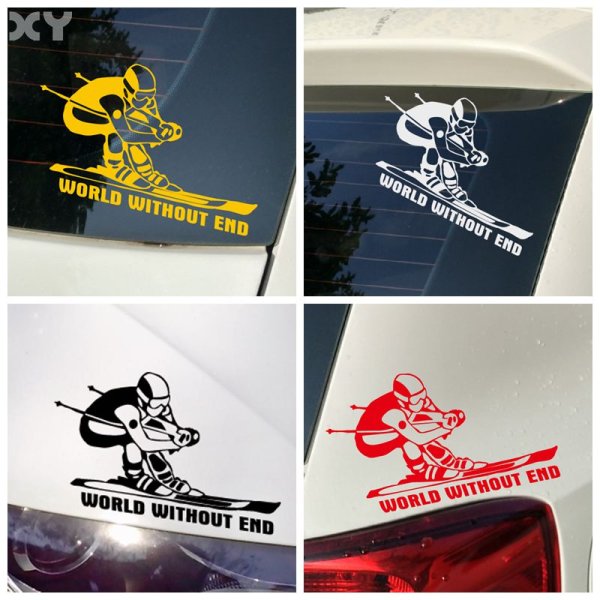 Наклейка горнолыжника на машину