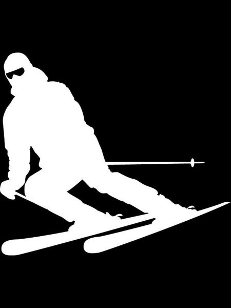 Наклейка на авто горные лыжи