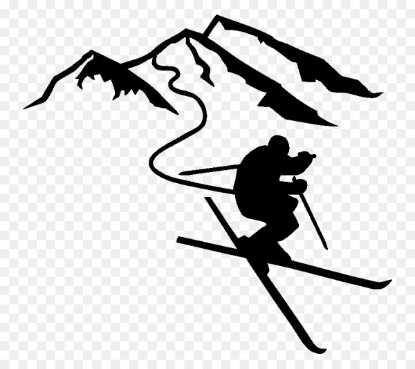 Трафарет горнолыжника