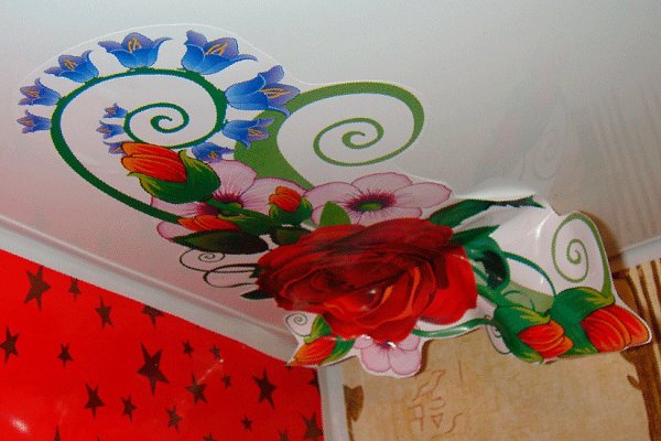 Декоративные наклейки на натяжной потолок