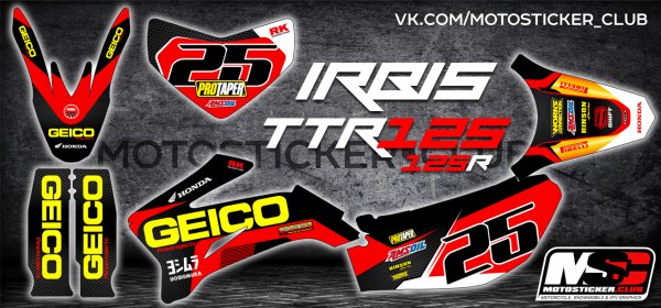 Комплект наклеек на питбайк BSE DX 125