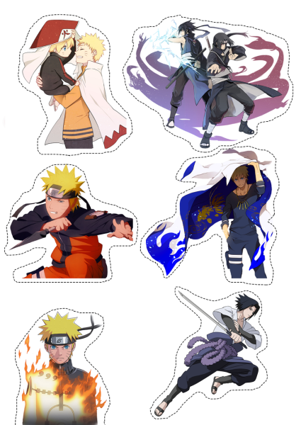 Наруто наклейки чёрно белые