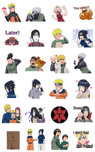Наклейки Наруто для срисовки