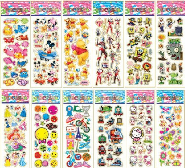 Много наклеек для девочек