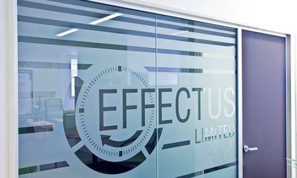 Наклейка витрин стен офиса