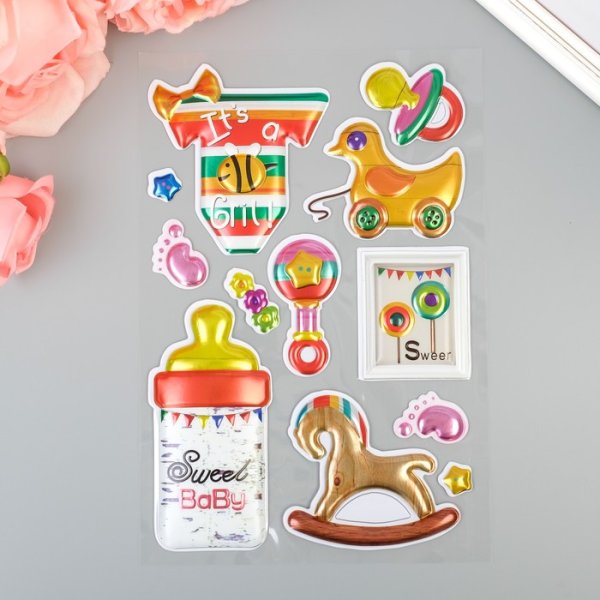 Наклейки выпуклые детские