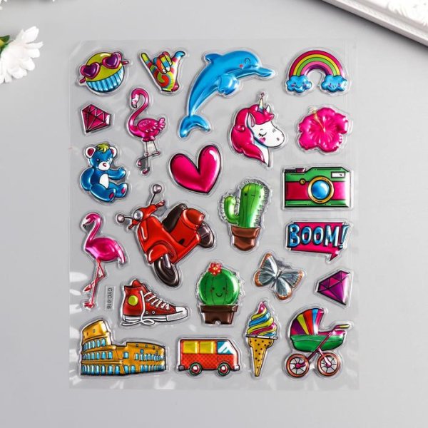 Наклейки пластиковые объемные