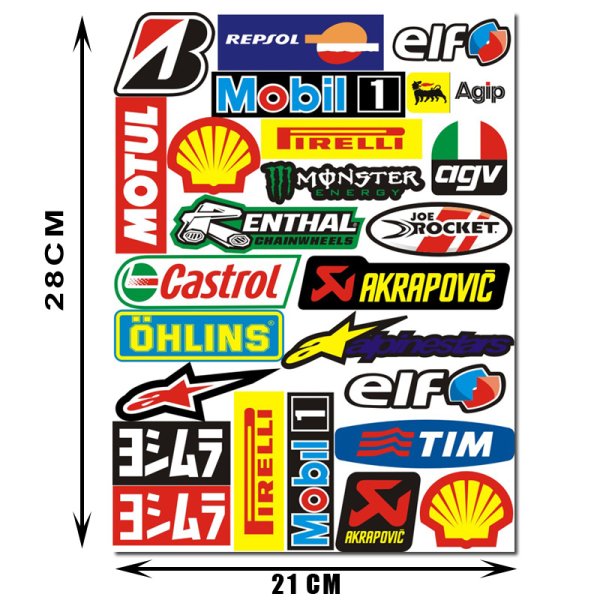 Спонсорские наклейки на мотоцикл