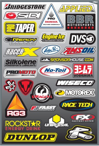 Спонсорские наклейки на мотоцикл