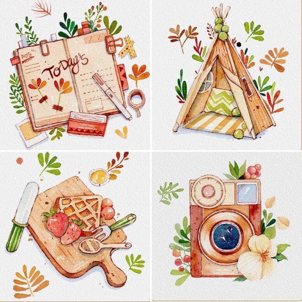 Акварельные Стикеры