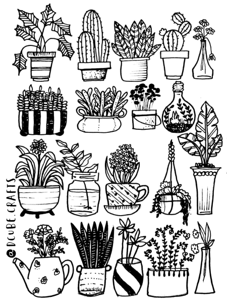 Наклейки для скетчбука кактусы