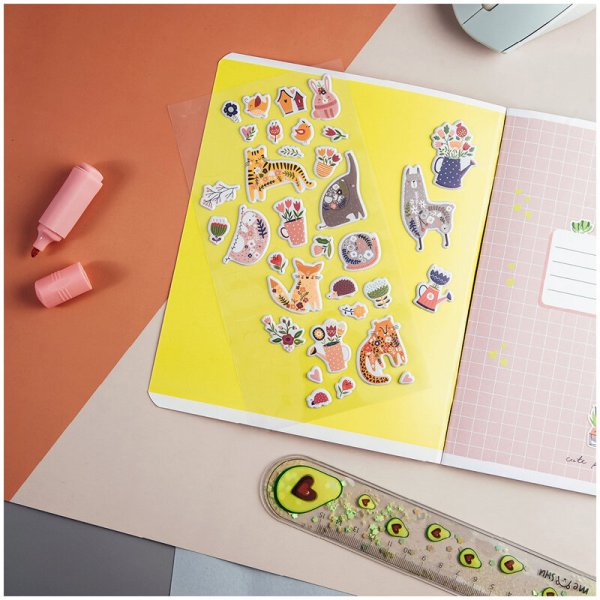 Наклейки детали бумажных кошек