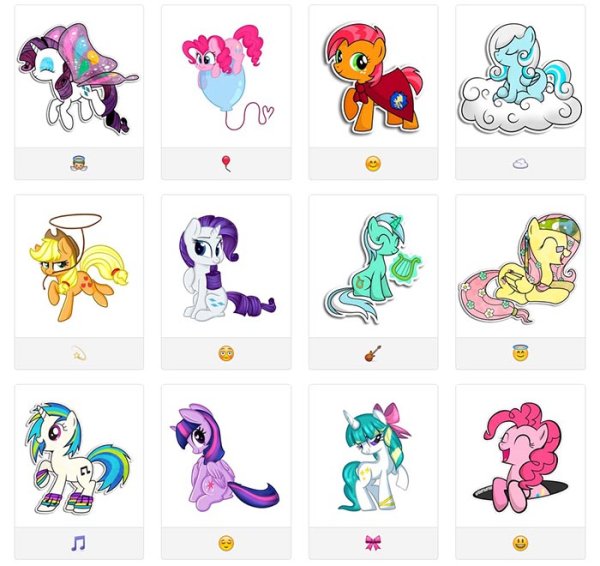 Наклейки пони