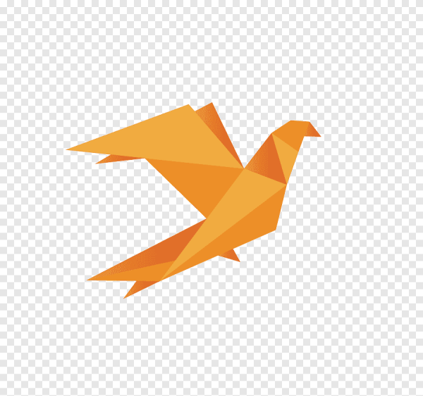 Журавлик оригами акварель