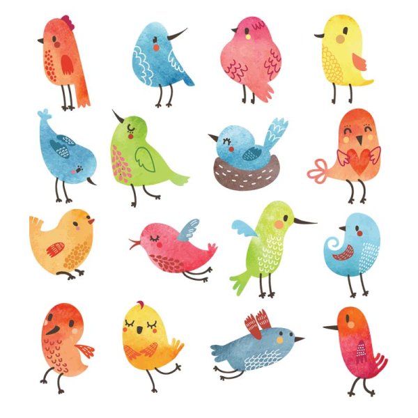 Наклейка птички