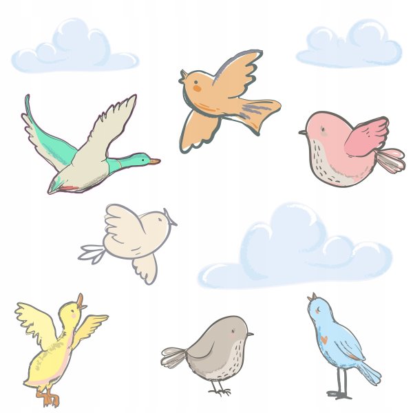 Наклейка птички