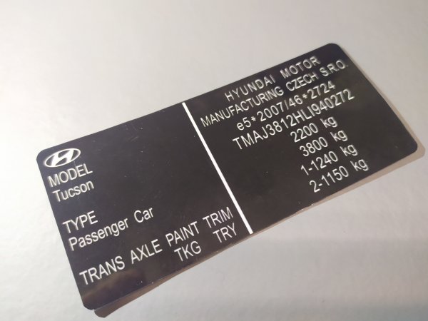 Таблички с VIN ТАГАЗ