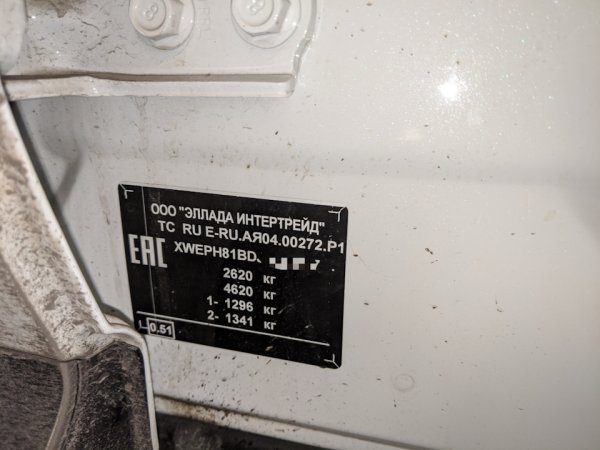 Kia Sorento 2012 табличка с вин