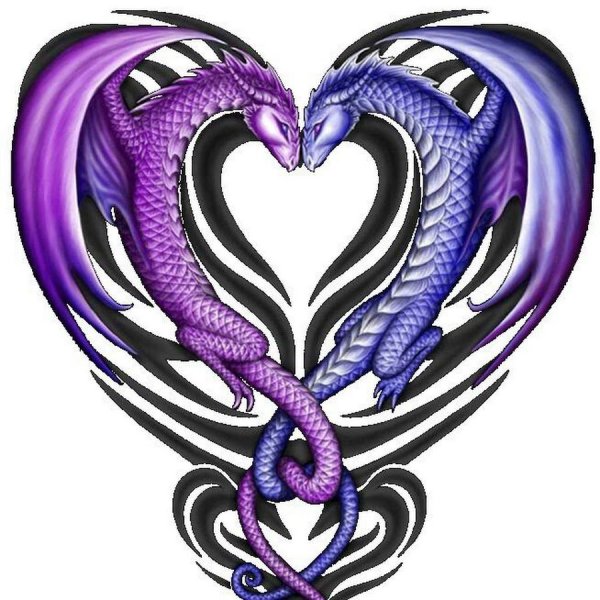 Дракон в виде сердца