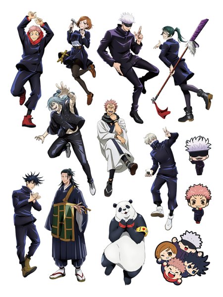 Наклейки аниме магическая битва