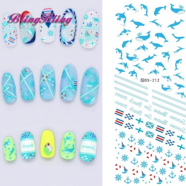 Наклейки на ногти с морской тематикой
